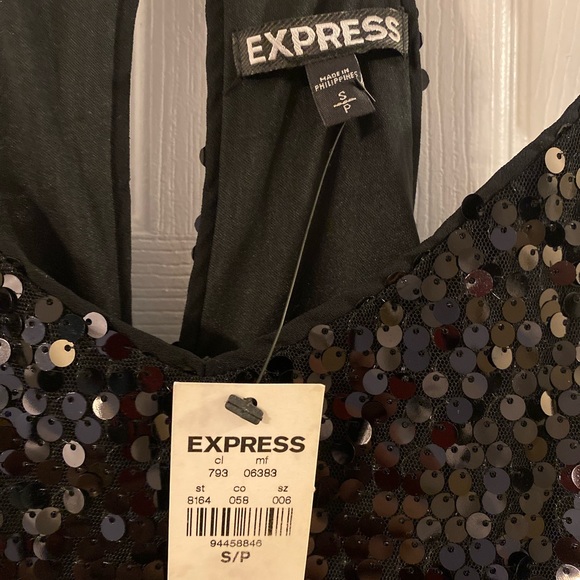 NWT Express Black Sequin Dress - Picture 3 of 3
